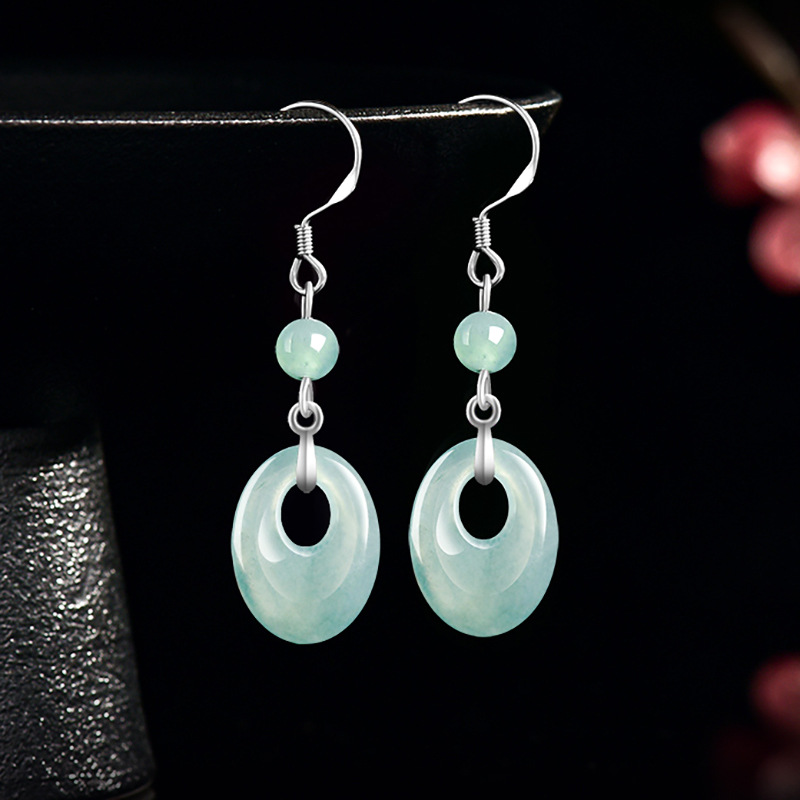 Rings - Pendientes de anillo de jadeíta de