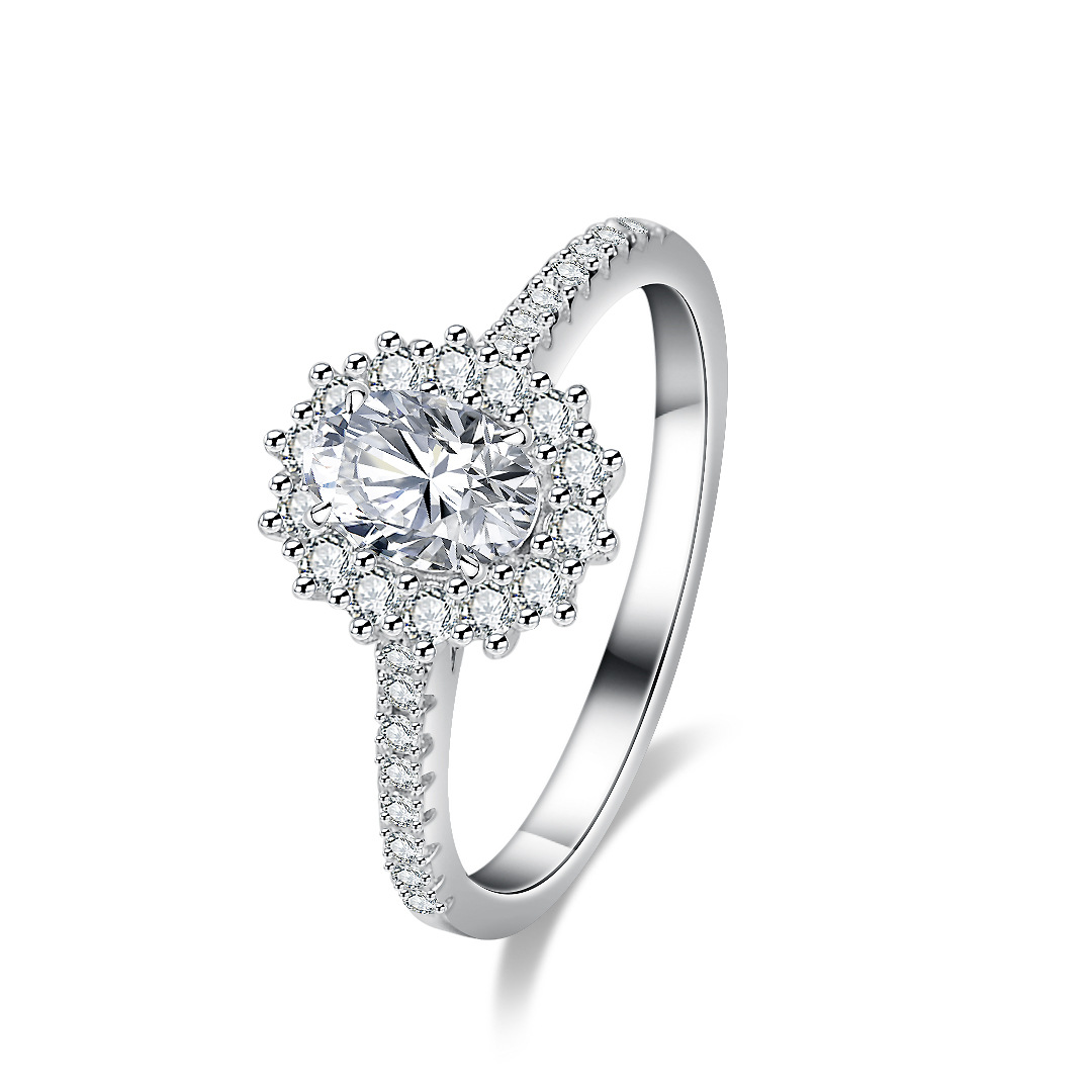 Moissanite Engagement Ring 1 Carat - Anillo de moissanita alienígena para mujer,