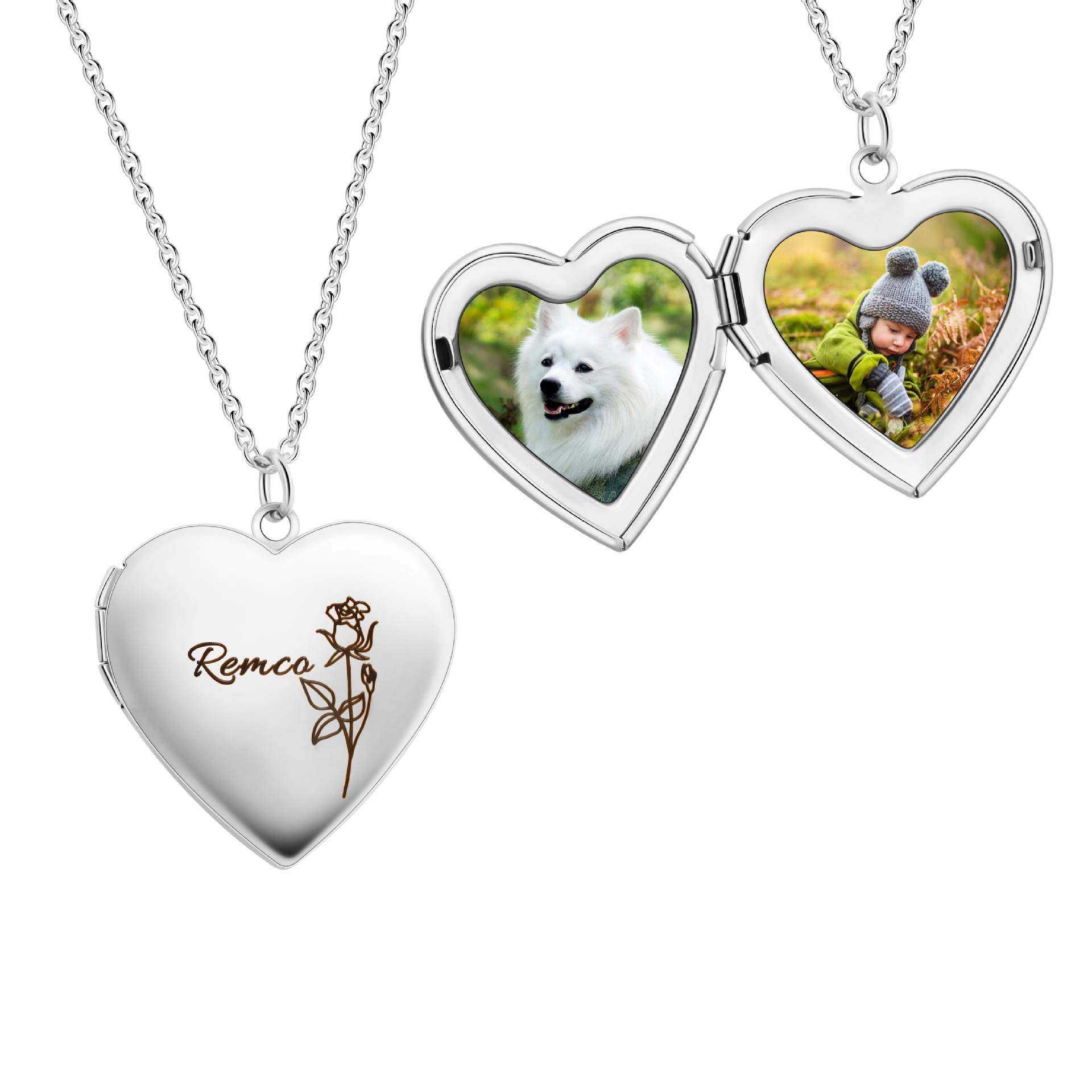 Heart Locket Necklace Photo - Collar con colgante de marco de