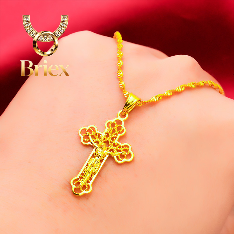 Cross Pendant Necklace Gold - Collar con Cruz Dorada Vintage de