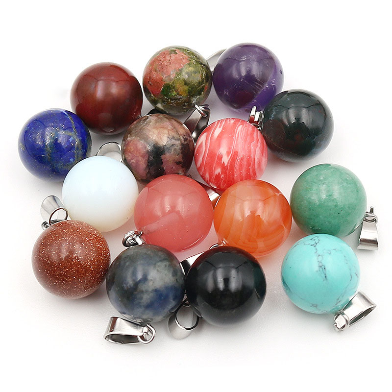 Crystal Pendant Necklace Natural Stone - 20 unids/bolsa 14mm piedra Natural colgante