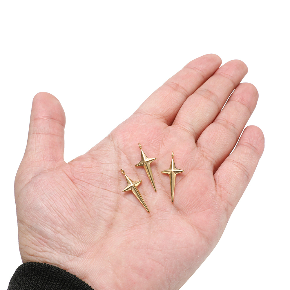 Cross Pendant Necklace Gold - 5 uds. De dijes de estrella
