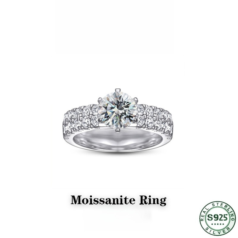 Moissanite Engagement Ring 1 Carat - Anillo de diamantes de moissanita de