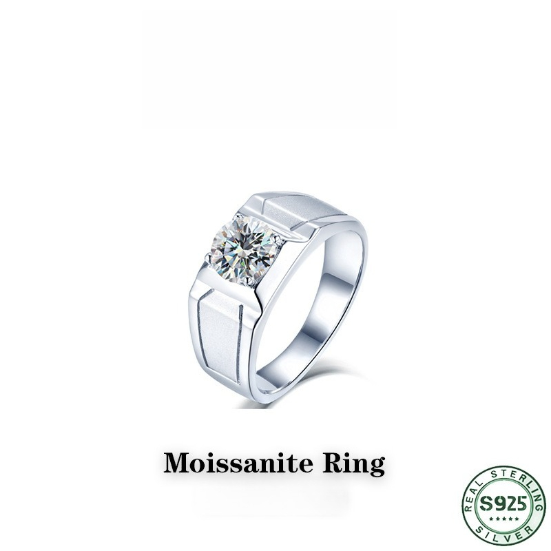 Anillo de plata de ley 925, mu - Moissanite Engagement Ring 1 Carat reseña y precio