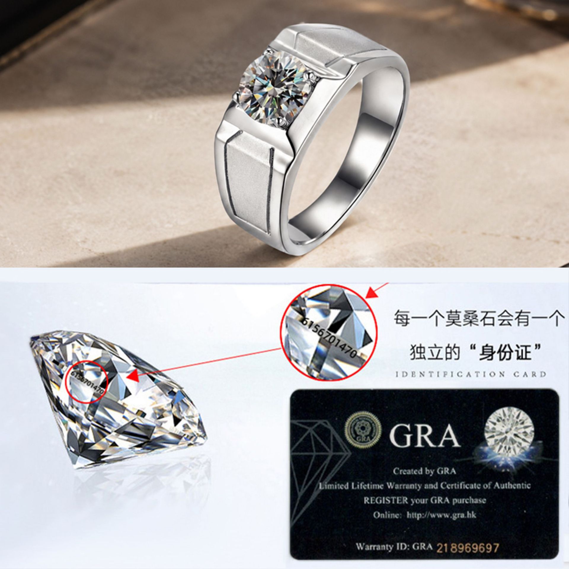Anillo de plata de ley 925, mu - Moissanite Engagement Ring 1 Carat reseña y precio