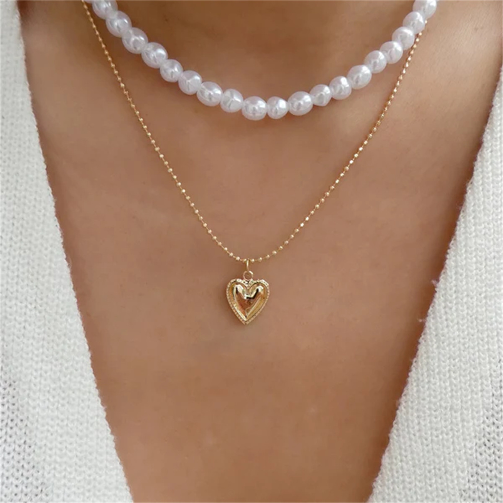 Collar multicapa de cristal co - Pearl Choker Necklace Vintage reseña y precio