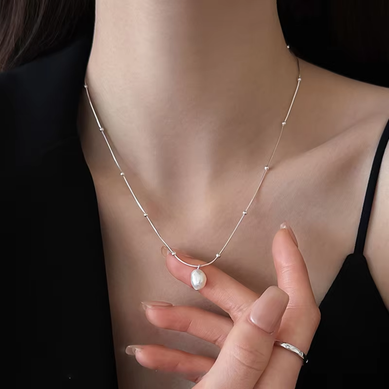 Collar con colgante de perla d - Pearl Choker Necklace Vintage reseña y precio
