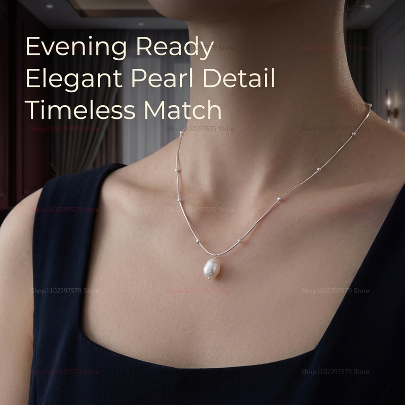 Collar con colgante de perla d - Pearl Choker Necklace Vintage reseña y precio