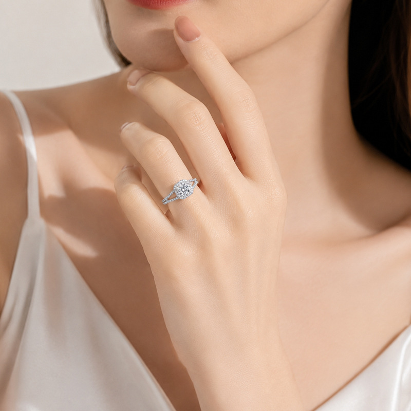 Anillo de diamante de moissani - Moissanite Engagement Ring 1 Carat reseña y precio