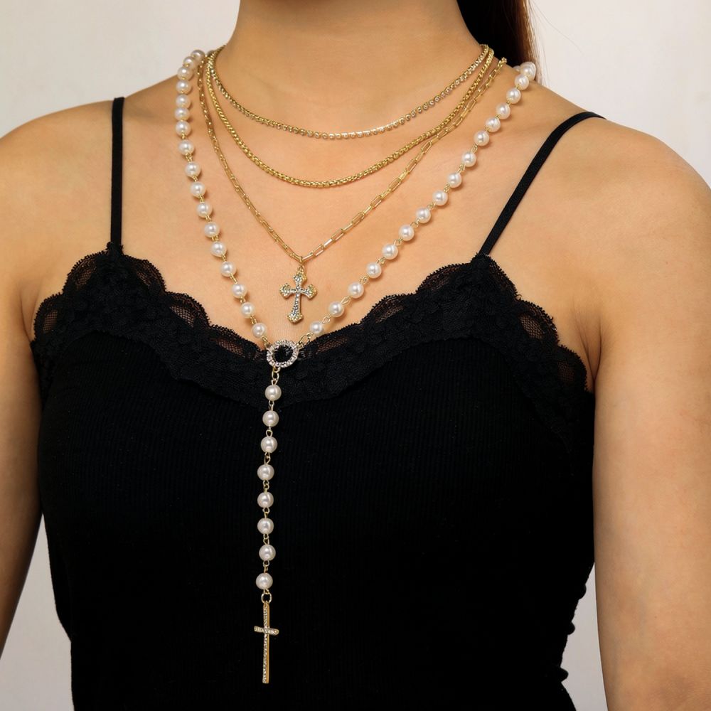 Elegante collar con colgante e - Layered Pendant Necklace Aesthetic reseña y precio