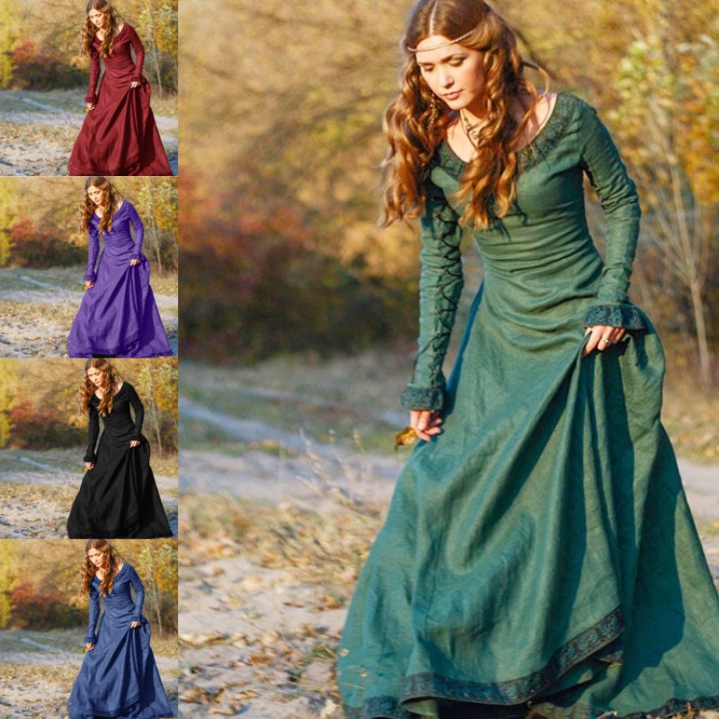 Vestido largo medieval para mu - Necklaces reseña y precio