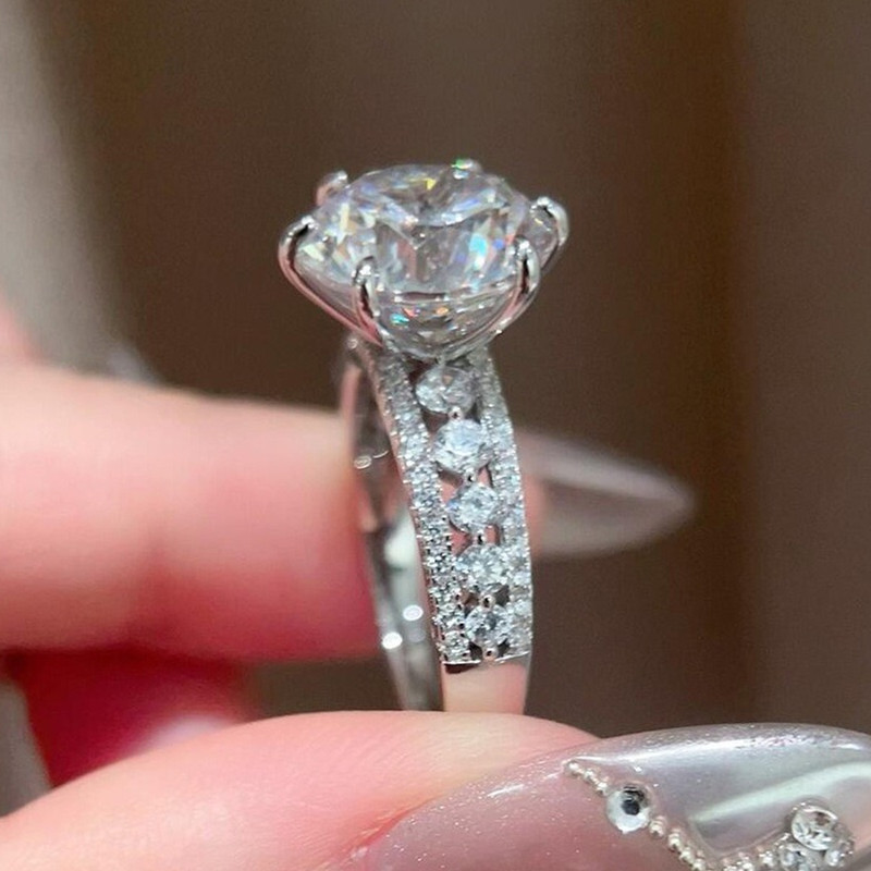 Anillo de mujer con diseño cal - Moissanite Engagement Ring 1 Carat reseña y precio