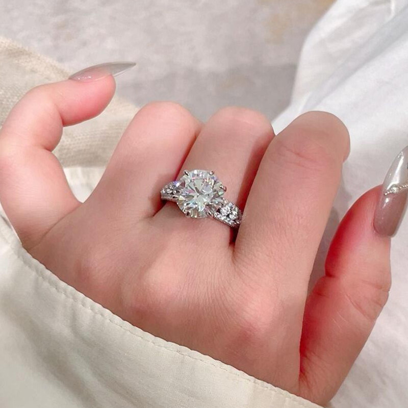 Anillo de mujer con diseño cal - Moissanite Engagement Ring 1 Carat reseña y precio
