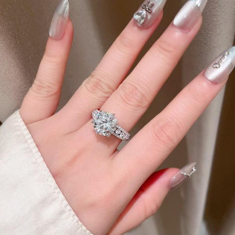 Anillo de mujer con diseño cal - Moissanite Engagement Ring 1 Carat reseña y precio