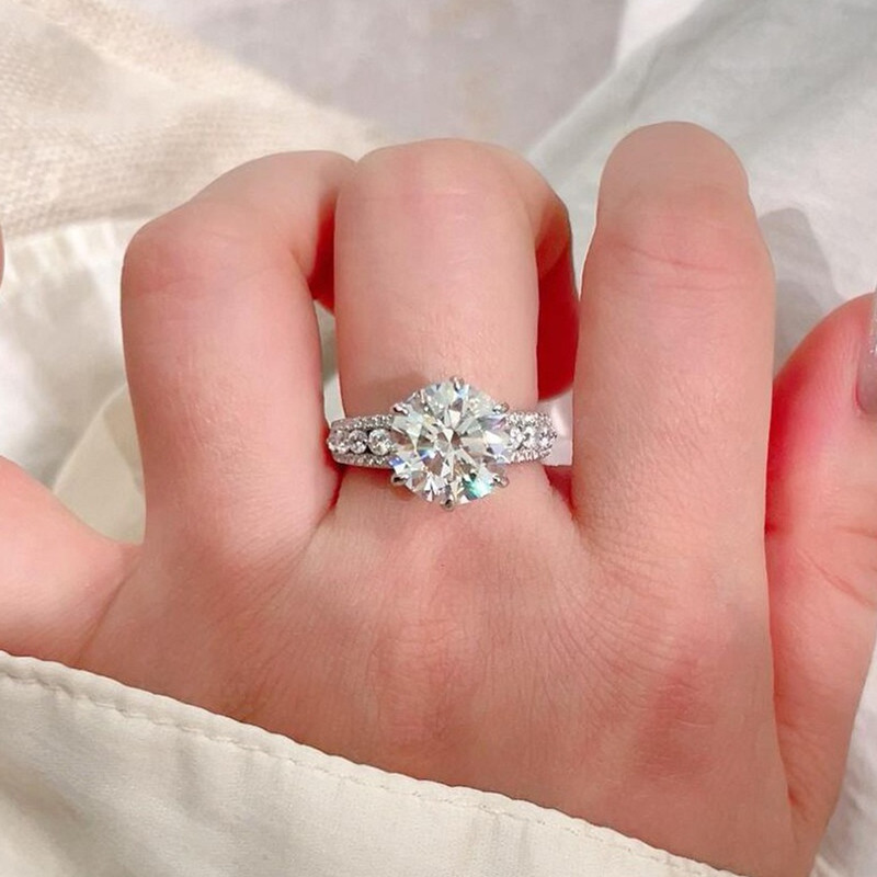 Anillo de mujer con diseño cal - Moissanite Engagement Ring 1 Carat reseña y precio