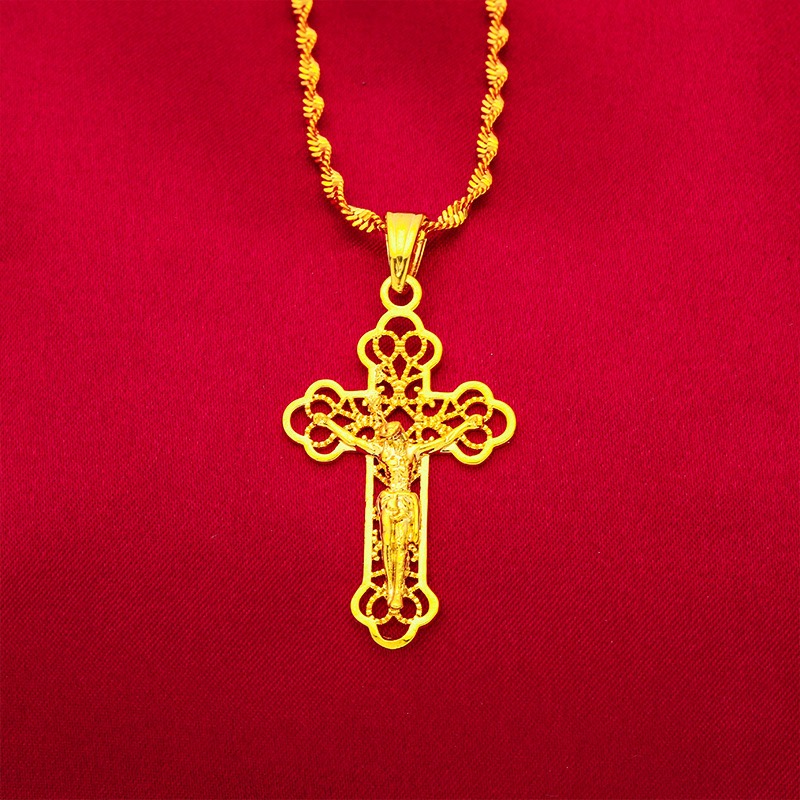 Collar con cruz clásica de oro - Cross Pendant Necklace Gold reseña y precio