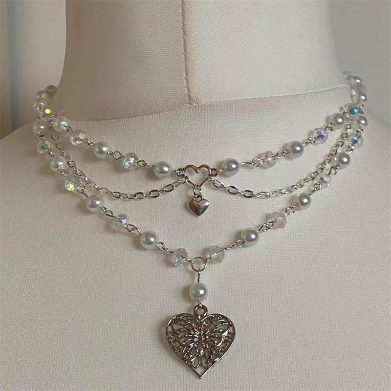 Collar de perlas de corazón de - Pearl Choker Necklace Vintage reseña y precio