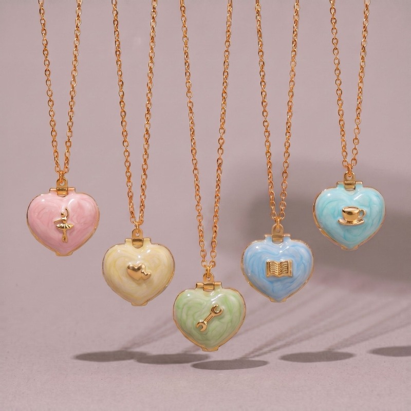 Collar con Medallón en Forma d - Heart Locket Necklace Photo reseña y precio